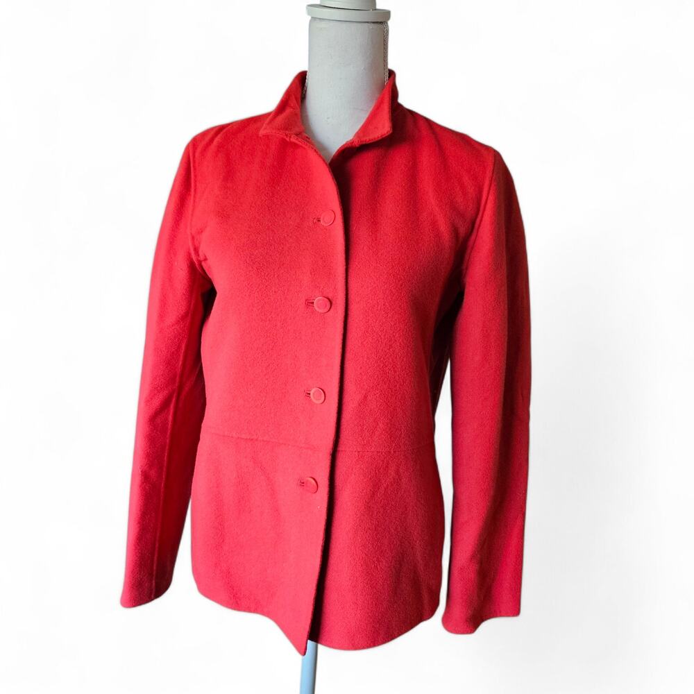 Eileen Fisher Womens Virgin Wool Cashmere Blend Button Front Jacket Size PS
